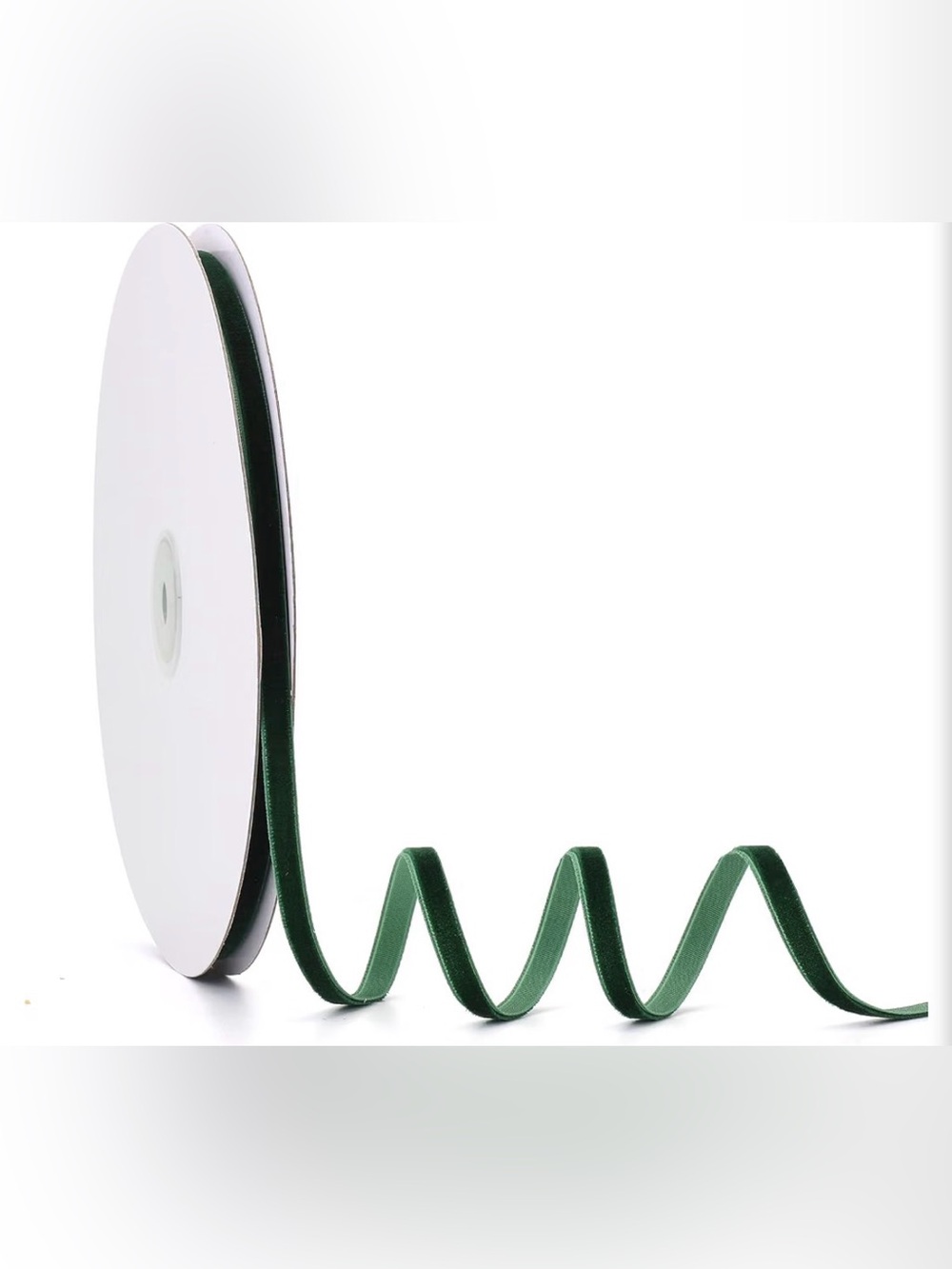 Green Velvet Ribbon Roll 1/4 x 20 yards